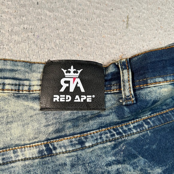 Red Ape Jeans Mens 46x31 Blue Acid Wash Straight Leg Denim Skater Y2K NWT - Picture 7 of 15